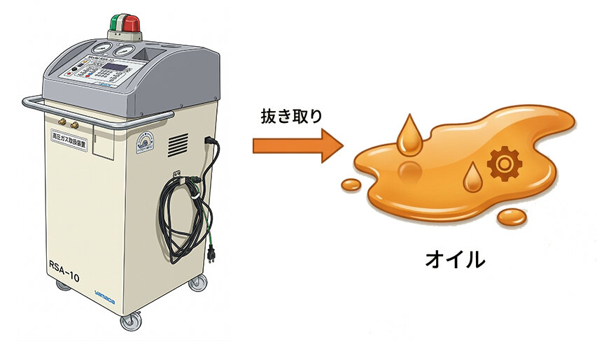 内部オイルの抜き取り
